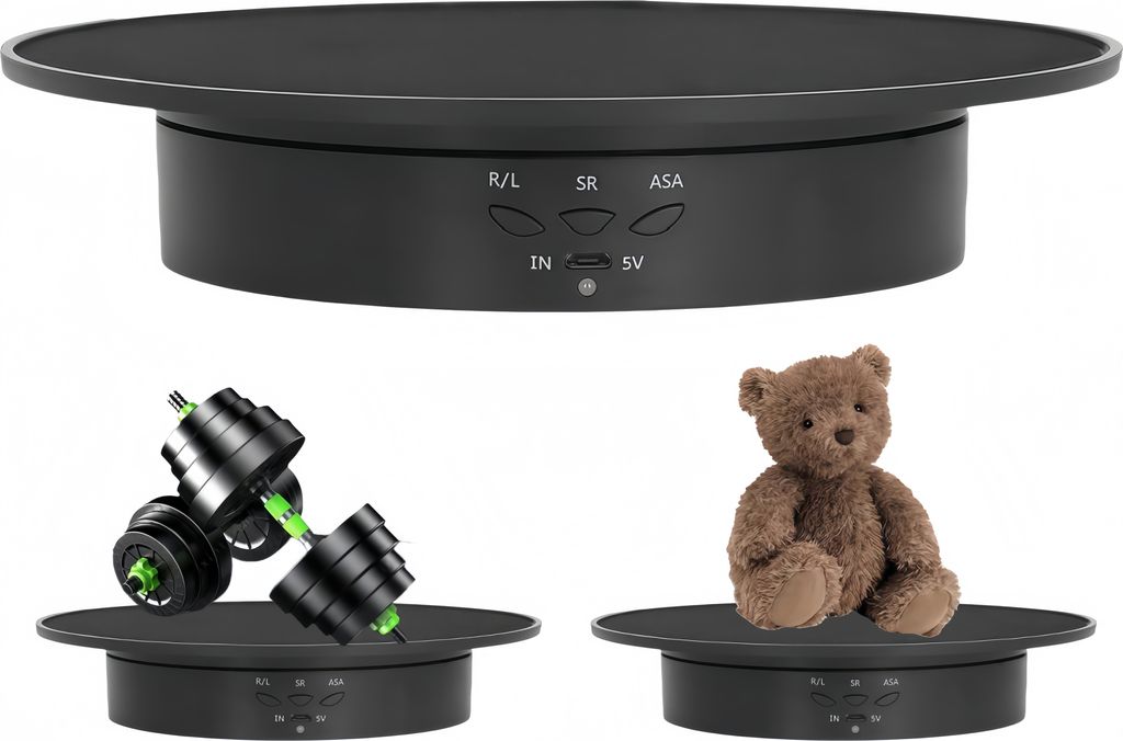 bedee Drehteller Schwarz, elektrisch, 360 Grad Rotation, Produktbild 