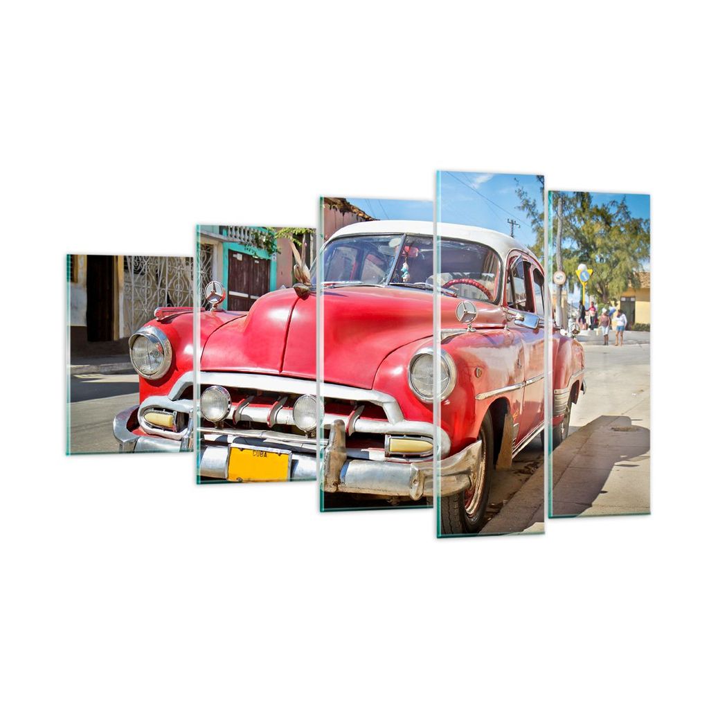 Bilder auf glas - Chevrolet Auto Havanna - 100x60cm - Glasbilder - Wandbilder - Kunstdruck - zum Aufhängen bereit - Wanddekoration aus Glas - Glas...