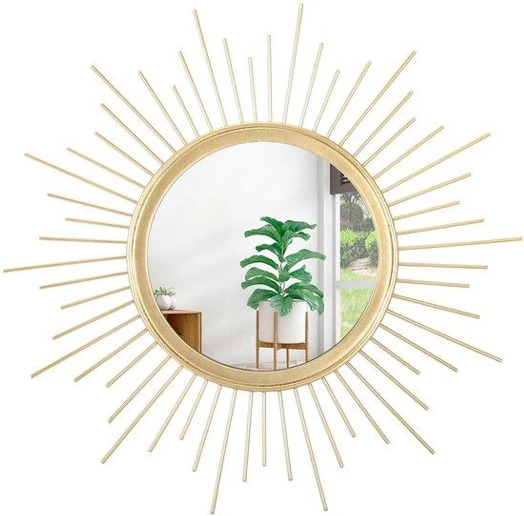 Miroirs décoratifs dorés modernes pour salon - Lot de 3 Hexagones