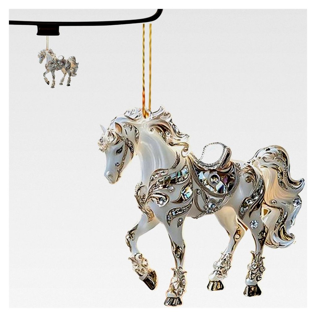 Pferdeornamente | 2D-Sonnenfänger-Anhänger aus Acryl – Weihnachtliche Pferde-Dekoration – für Mädchen und Frauen, Ferienhaus, Wand, Tischpl...
