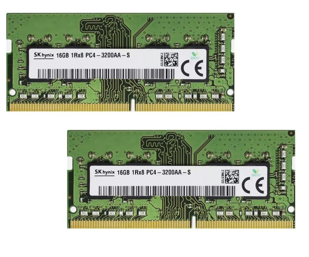 SK Hynix 32Gb 2x 16GB SODIMM DDR4 3200 PC4 1Rx16 HMA82GS6CJR8N-XN RAM Speicher