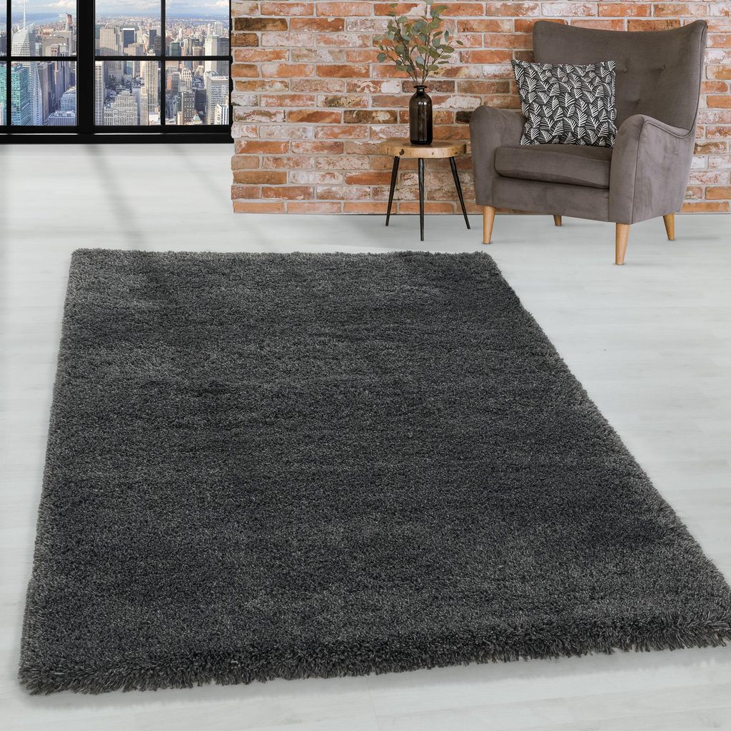 Homebyhome Hochflor Teppich Shaggy, Super Weich & Flauschig Einfarbig für Wohnzimmer & Schlafzimmer Grösse 140x200 cm