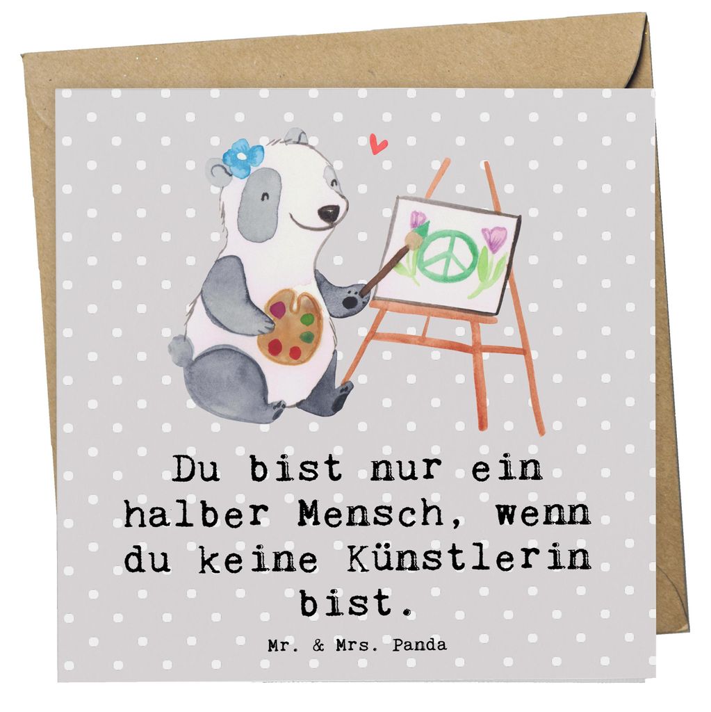 Mr. & Mrs. Panda Glückwunschkarte Künstlerin Herz - Grau Produktbild 