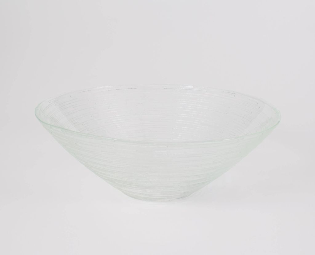 INNA-Glas Glasschüssel - Schale LINUS, rund, klar, 7cm, Ø 20cm - Obstschale - Dessertschale