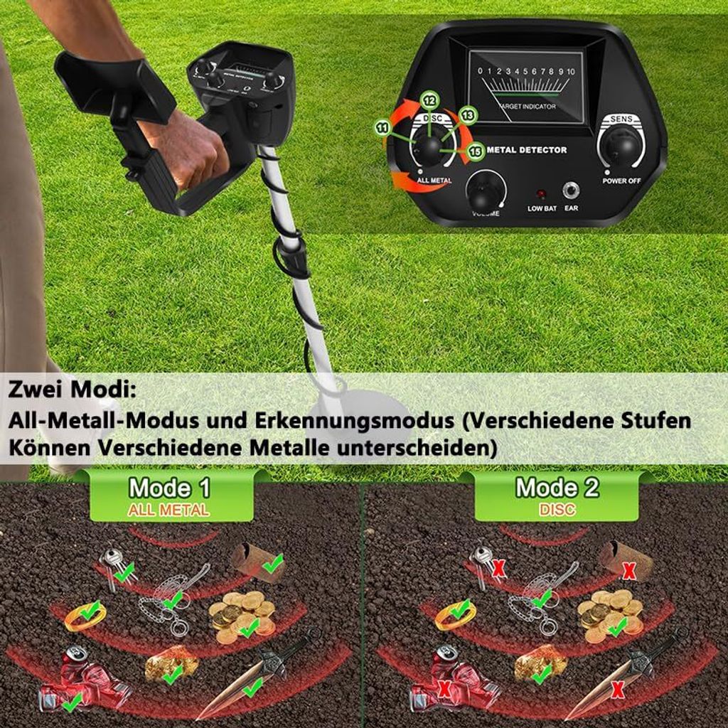 YUENFONG Wykrywacz metali dla dzieci i dorosłych, Zdjęcie produktu 4