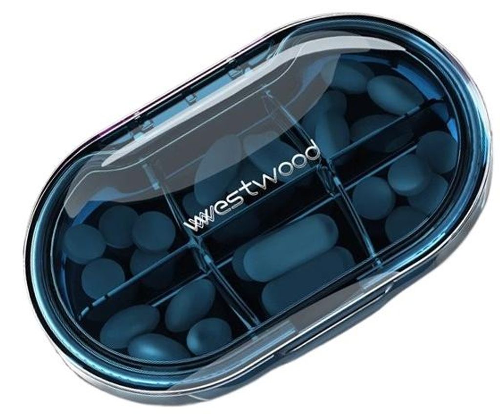 Mini Pillendose mit Tablettenteiler, tragbare Produktbild 