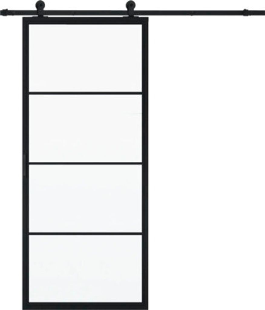 Pertura Schiebetür Komplett-Set Jarn 02 Satin 1000x2350 mm inkl. Laufschiene mit Rolle,Griff-Set