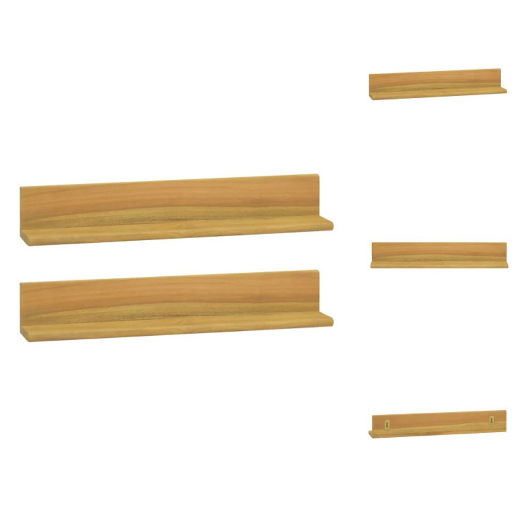 vidaXL Wandregale 2 Stk. 60x10x10 cm Massivholz Teak - Wandregale