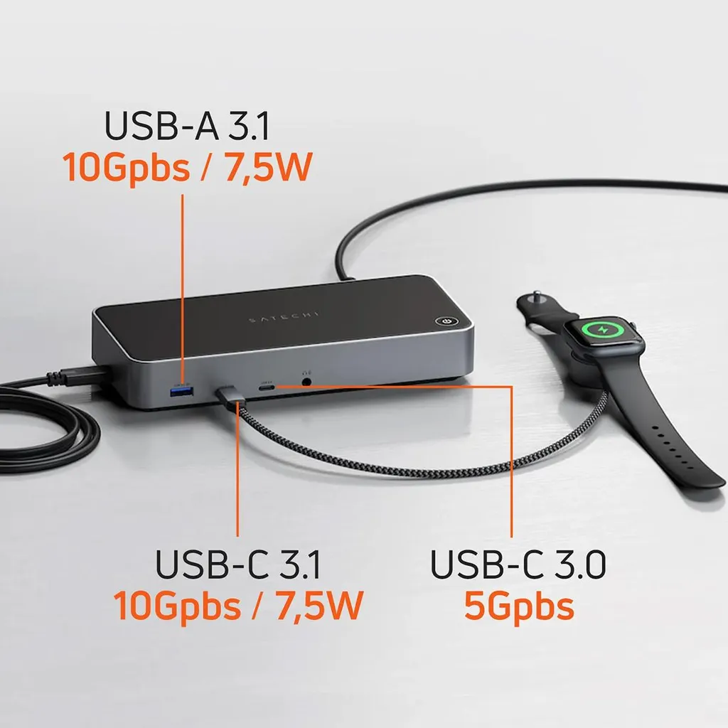 Solution Triple Écran 4K Satechi pour Ordinateur USB-C USB-A avec Câble - 11