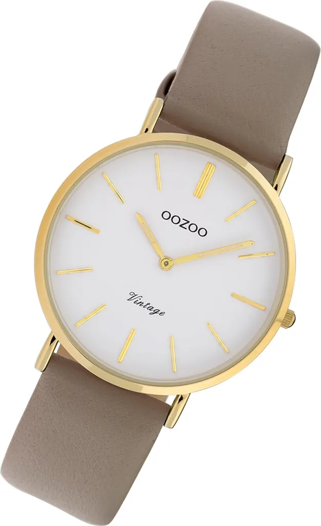 Montre Bracelet Cuir Vintage pour Femme Oozoo C20089 Design Rétro Chic