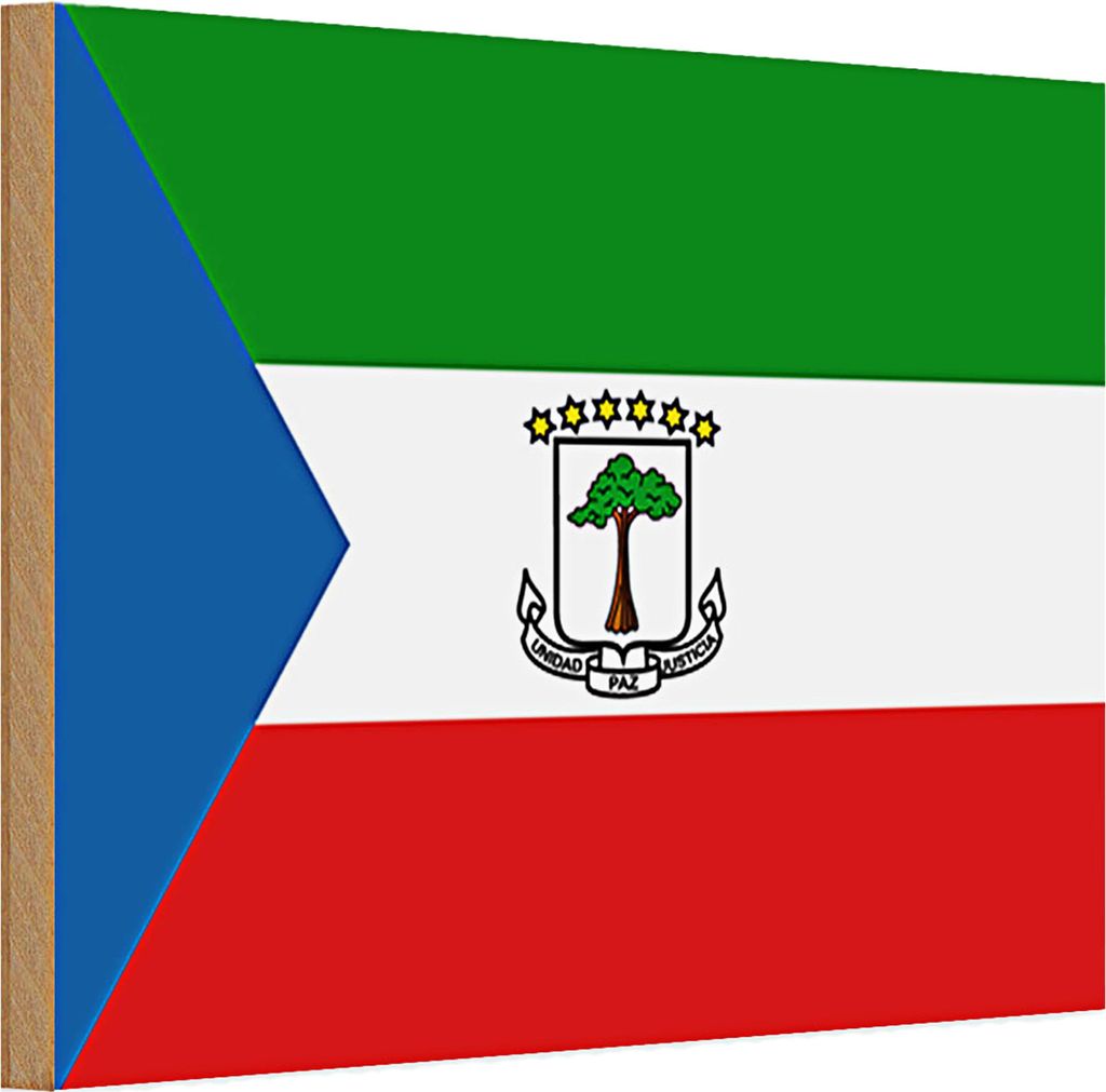 Holzschild Flagge Äquatorialguinea 30x20cm Flag