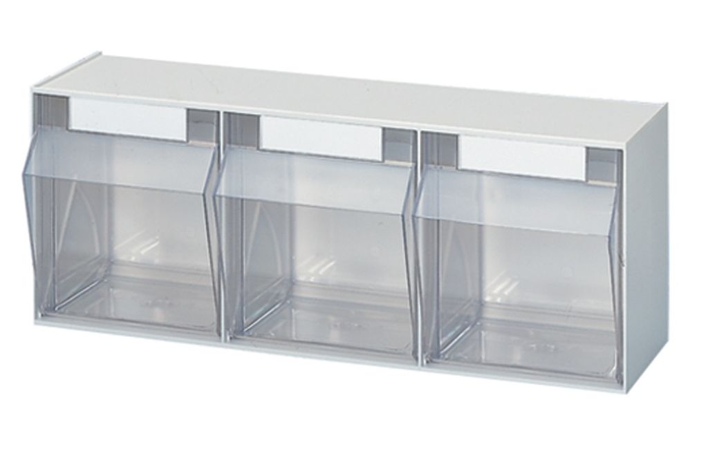 Klarsichtmagazin H242xB600xT203mm 3 x E Ku.weiß LOCKWEILER