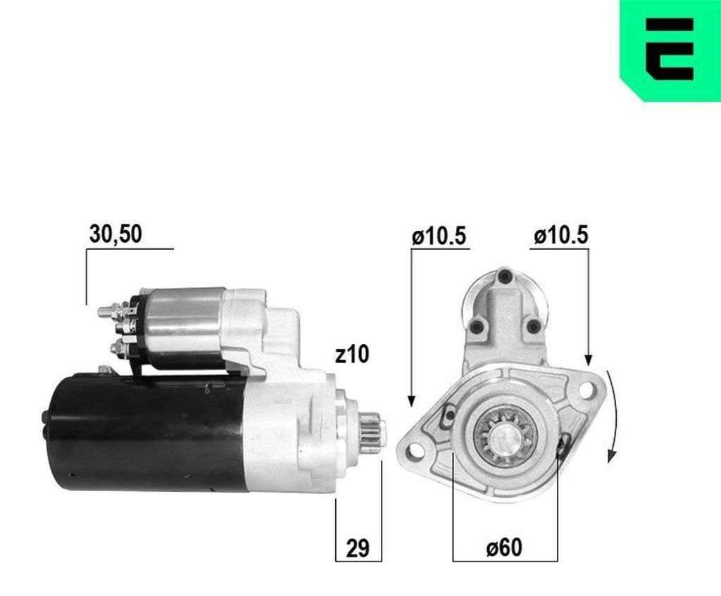 ERA 221233A Starter Anlasser 2kW für PORSCHE Cayenne (9PA) 12V