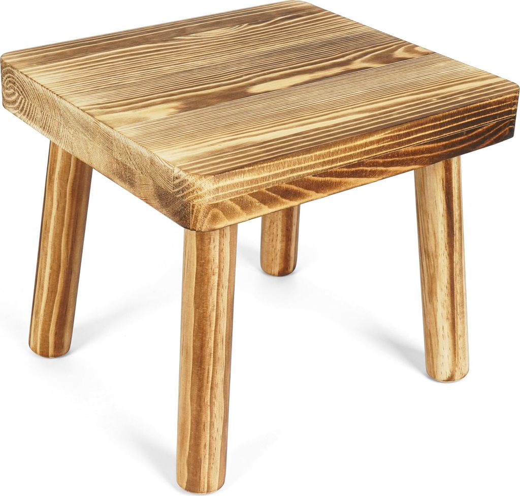 Belle Vous Niedriger Holzhocker - Tritthocker - Hocker Holz - Pflanzenhocker - Blumenhocker - 21,5 cm - Für Badezimmer, Küche oder den Außenbere...