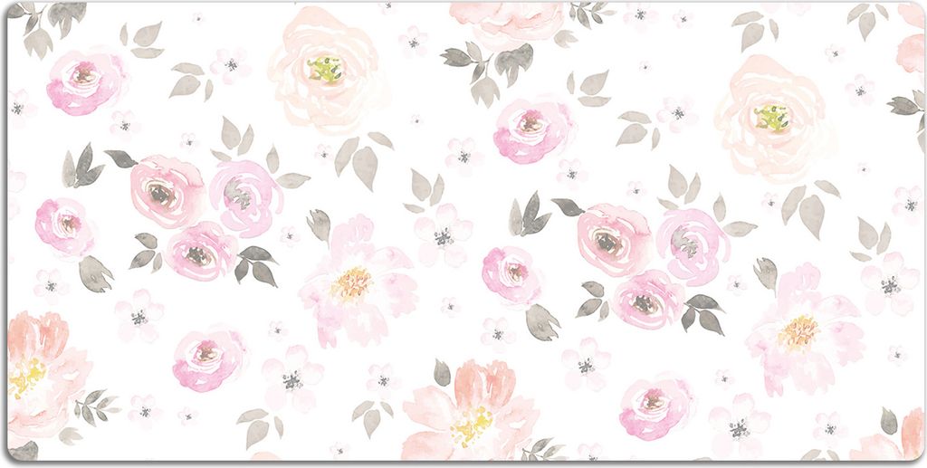 Schreibtischmatte Tischunterlage 120x60 cm Mauspad - Aquarellblumen