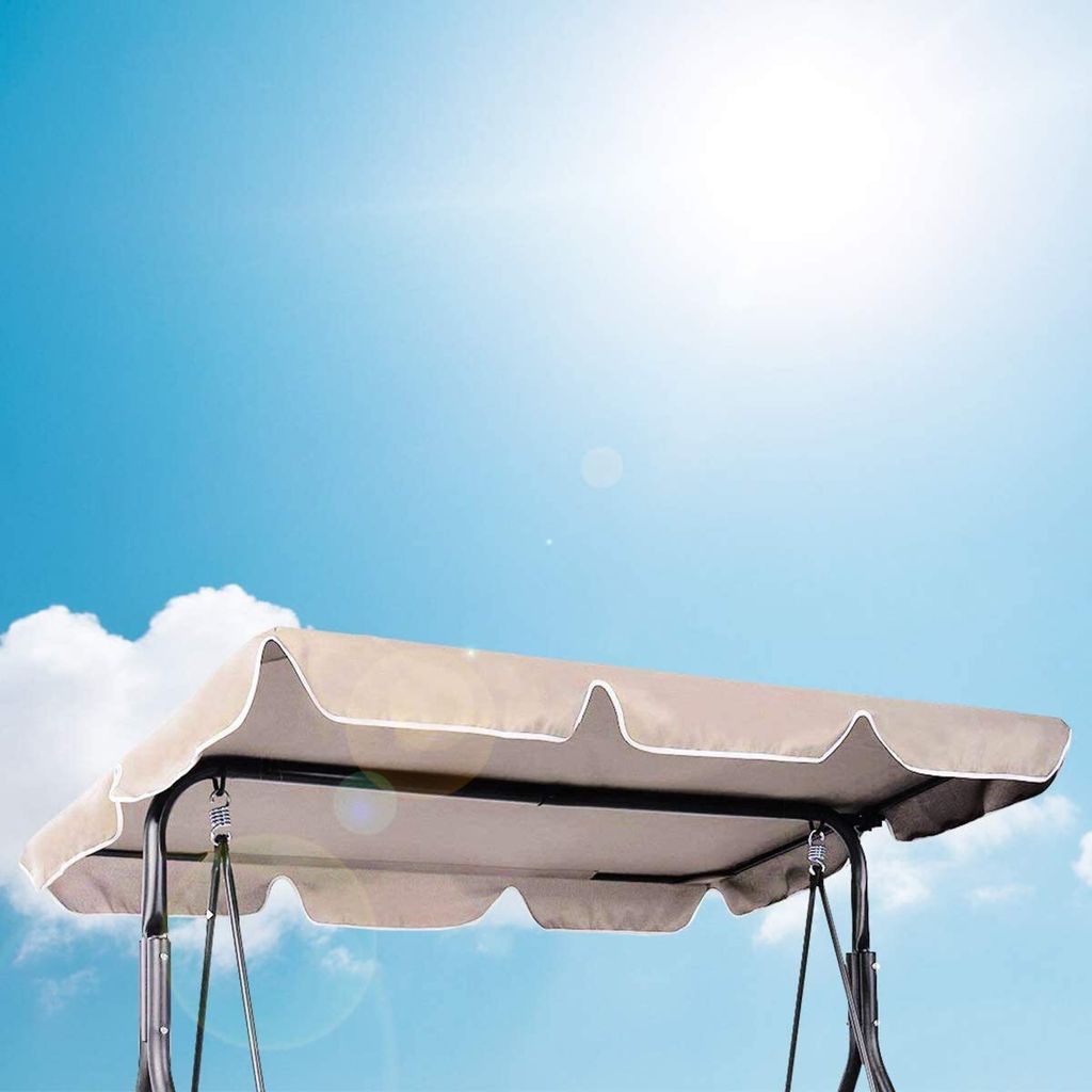 GOPLUS Dachbezug für Hollywoodschaukel, 191x132cm Erastzbezug Sonnendach Ersatzdach Universal, Dachplane 2 Sitzer Garten