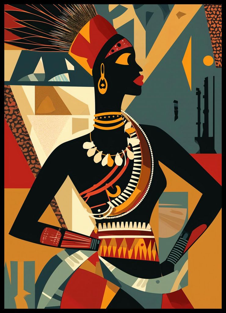Plakat 50x70cm Afrikanische Mosaik