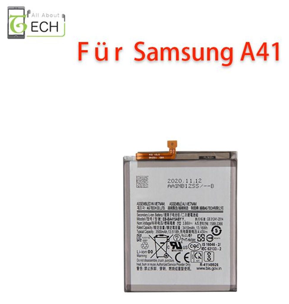 Ersatz Akku für Samsung Galaxy A41 A415F 3500 mAh Batterie  Produktbild 