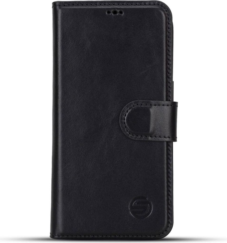 Solidenz Moda Book iPhone 17 Pro echt leren Hülle - Zwart