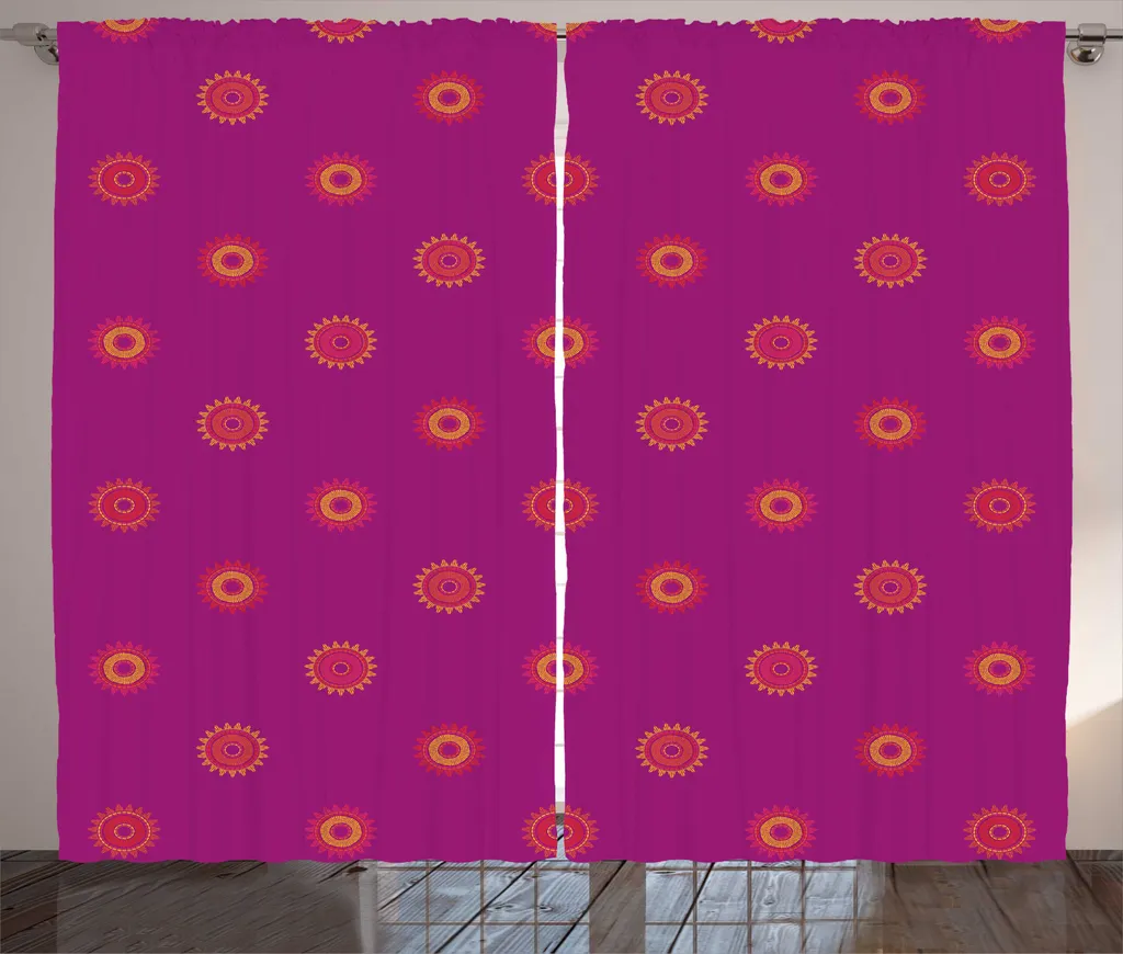 Rideau Universel Anti-Regards Soleil Magenta 280x225cm avec Fixation