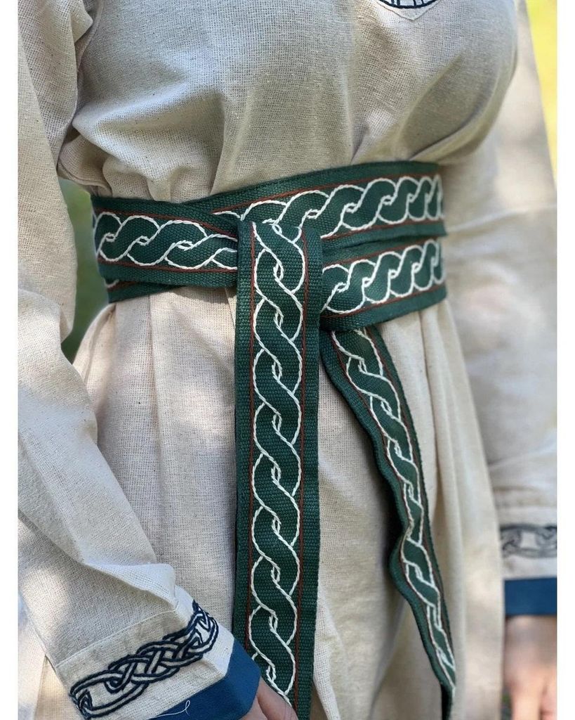 Wikinger Gürtel grün aus Baumwolle, "Elina" Produktbild 