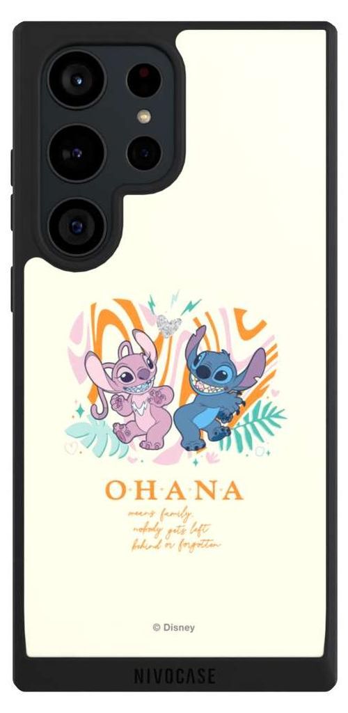 NIVOCASE Handyhülle für Samsung Galaxy S23 Ultra Hülle NIVOpure Case Schwarz Disney Offizielles Lizenzprodukt Lilo & Stitch