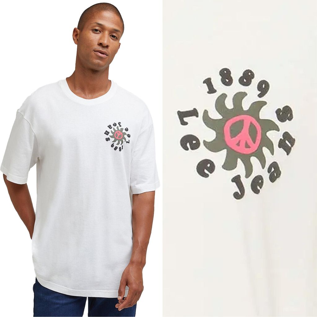 LEE Herren, T-Shirt LOOSE TEE, XS, Weiß, sport, tshirt, shirt