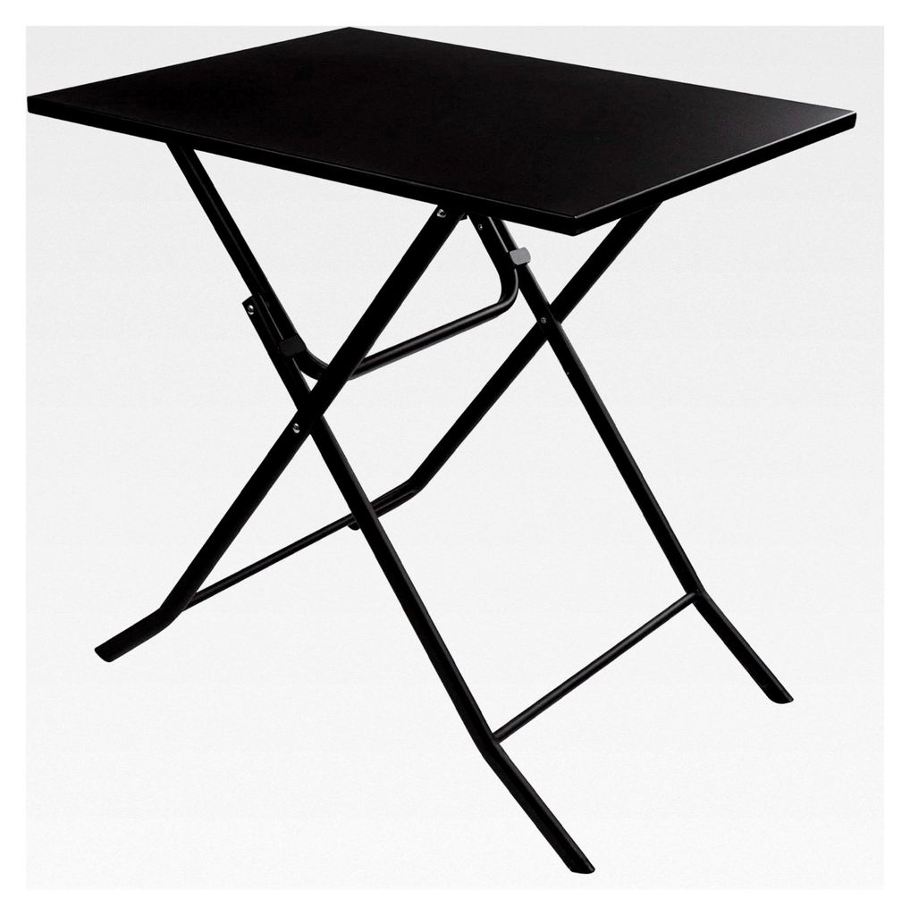 Klappbarer Gartentisch, quadratisch für Terrasse | Schwarzer Beistelltisch 70x50x70 cm | Leicht und stabil, Metallrahmen | Kleiner Tisch für den ...