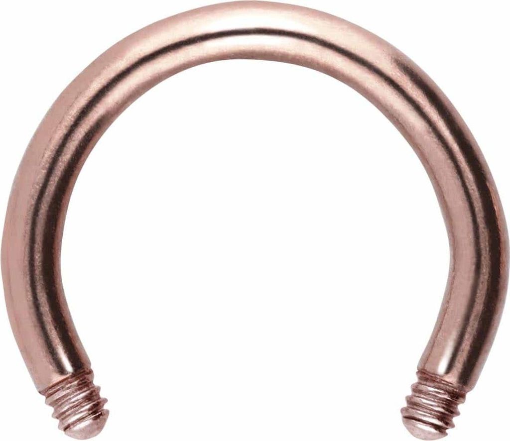 Ohrpiercing, Nasenpiercing, Septum Piercing Chirurgenstahl Hufeisenring ohne Kugeln RoséGold Innendurchmesser: 7mm + Stabstärke: 1,2mm