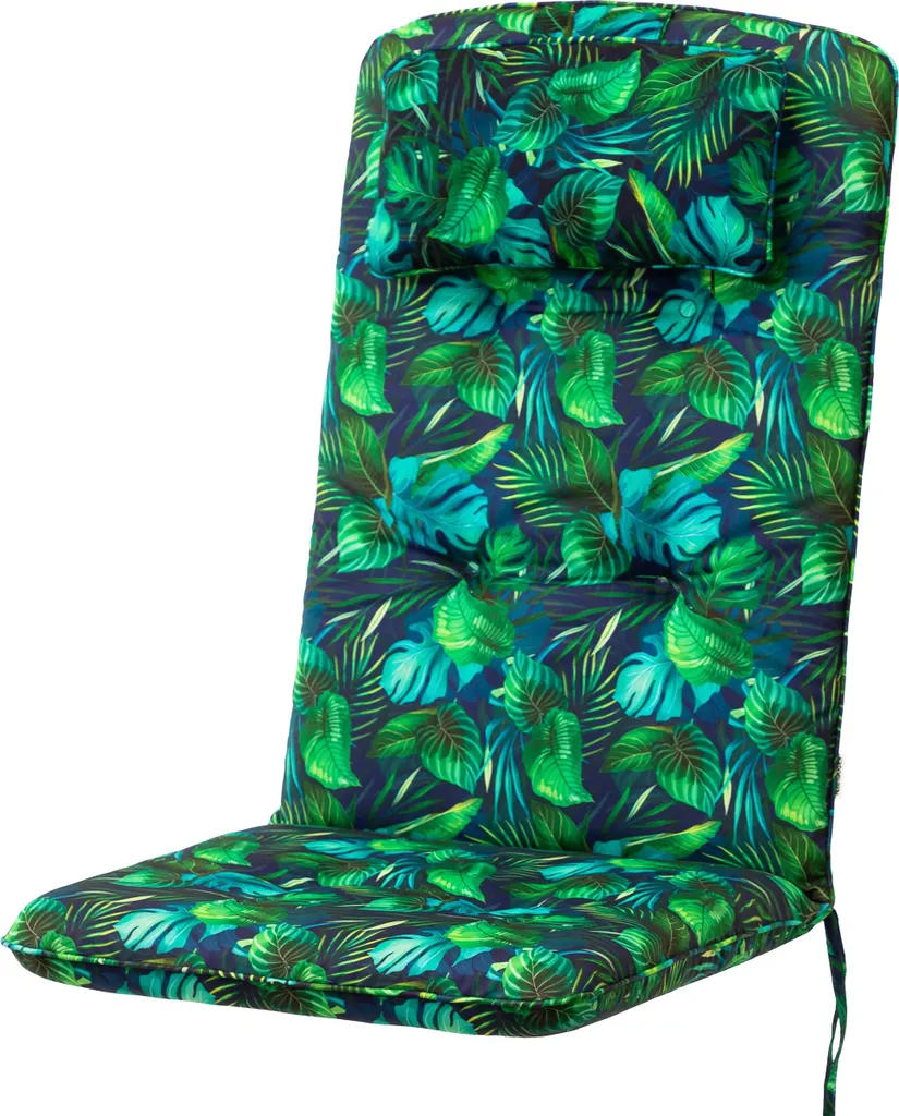 Cuscino per sedia da giardino "Benita" - 120x50 cm - con cuscino per la testa - resistente alle intemperie e confortevole | Cuscino per seduta, cuscino per sedia, sedia con schienale alto, cuscino per sedia | PillowPrim