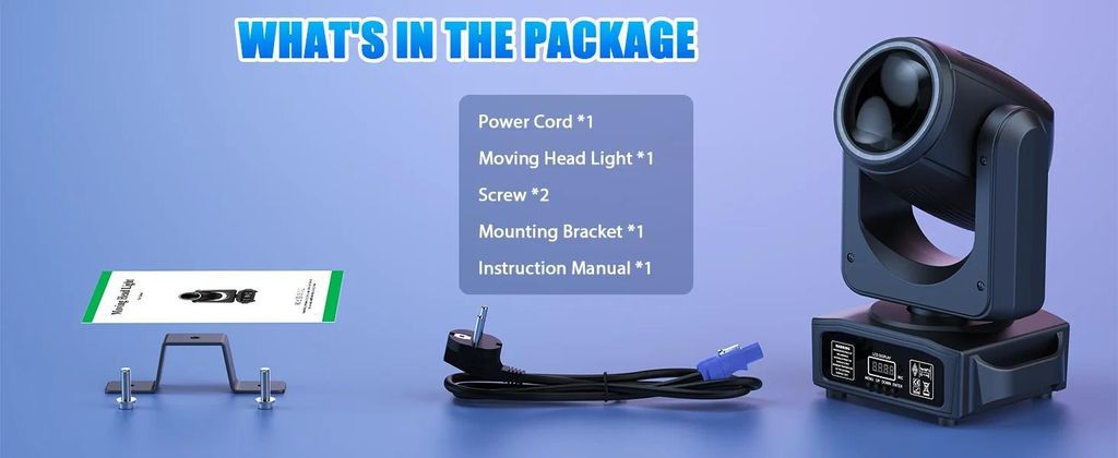 LED Moving-Head Scheinwerfer - ZQ02376 - 200W Weiß-LED + RGB Halo - 18-Facetten-Prisma - DMX512 14-Kanal - Sound-aktiviert - 90–240V - EU-Stecker