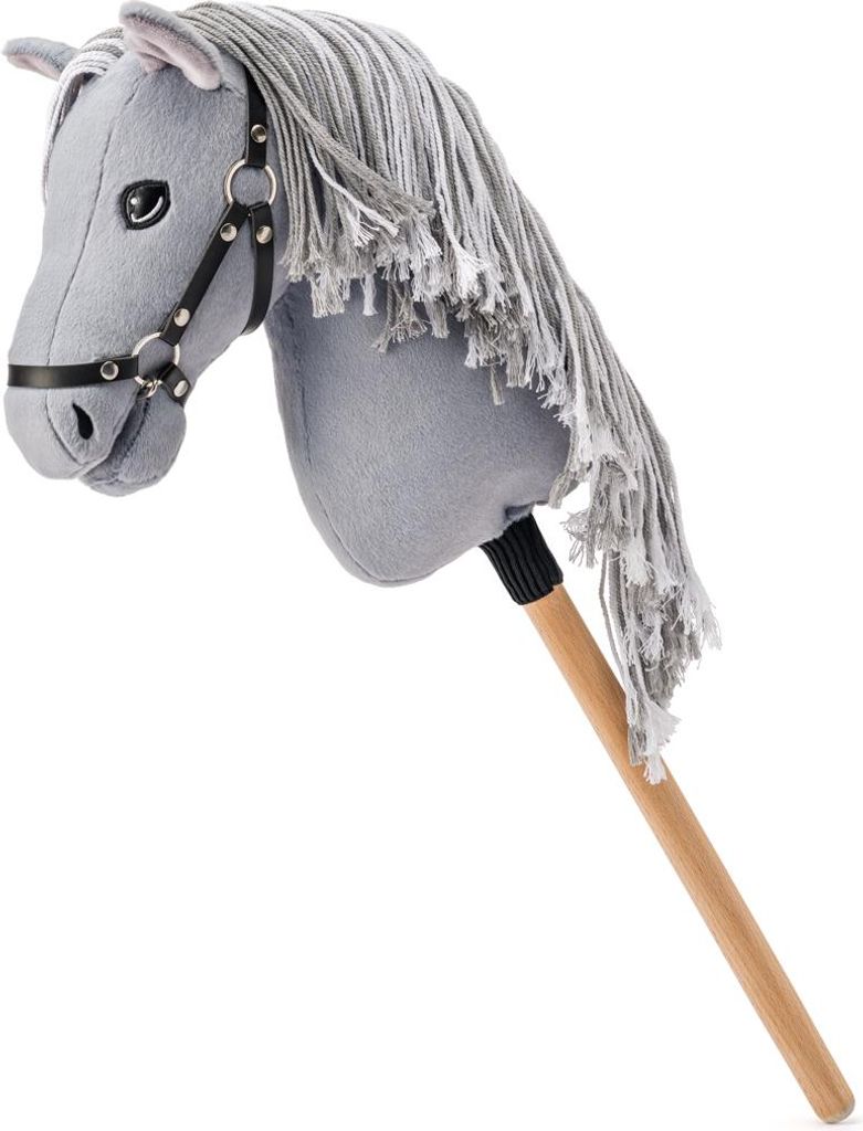 Cavallo Hobby Apollo, cavallo grigio su bastone, criniera Immagine del prodotto 
