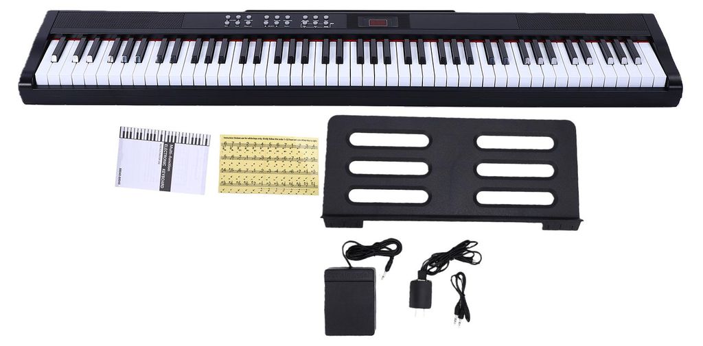Digitalpiano mit 88 Tasten, elektronisches Keyboard, BT- und MIDI-Unterstützung, 900 Klänge, 700 Rhythmen, 110 Demostücke für Anfänger und Pro...