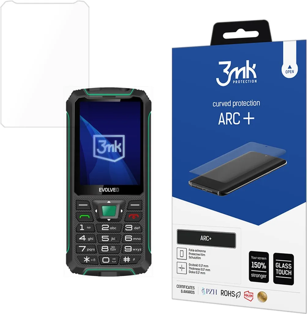 Evolveo StrongPhone W4 Dual SIM + Protezione 3mk Arc+ per Cantiere