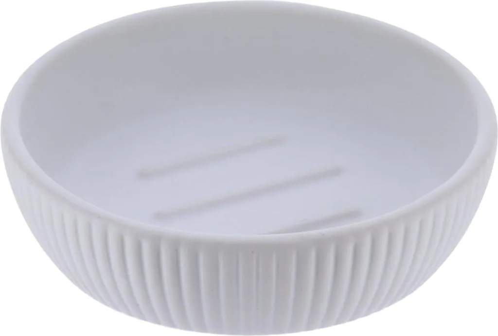 Portasapone Tendance in Gres Bianco 11x11x3cm | Accessorio Bagno Moderno