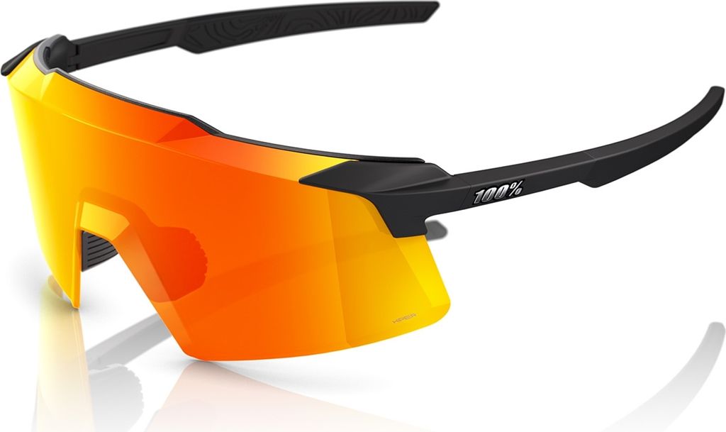 100% Aerocraft Soft Tact Black/HiPER Red Multilayer Mirror Lens Fahrradbrille