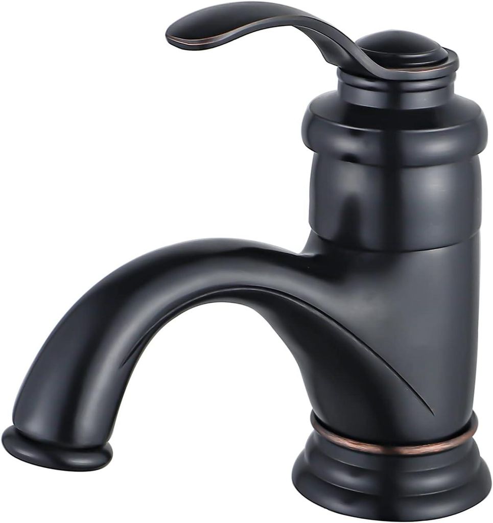 Wasserhahn Bad Schwarz Retro, Waschtischarmatur Antik, Armatur Waschbecken Nostalgie, Badarmatur Mischbatterie Einhebel aus Messing für Badezimmer...