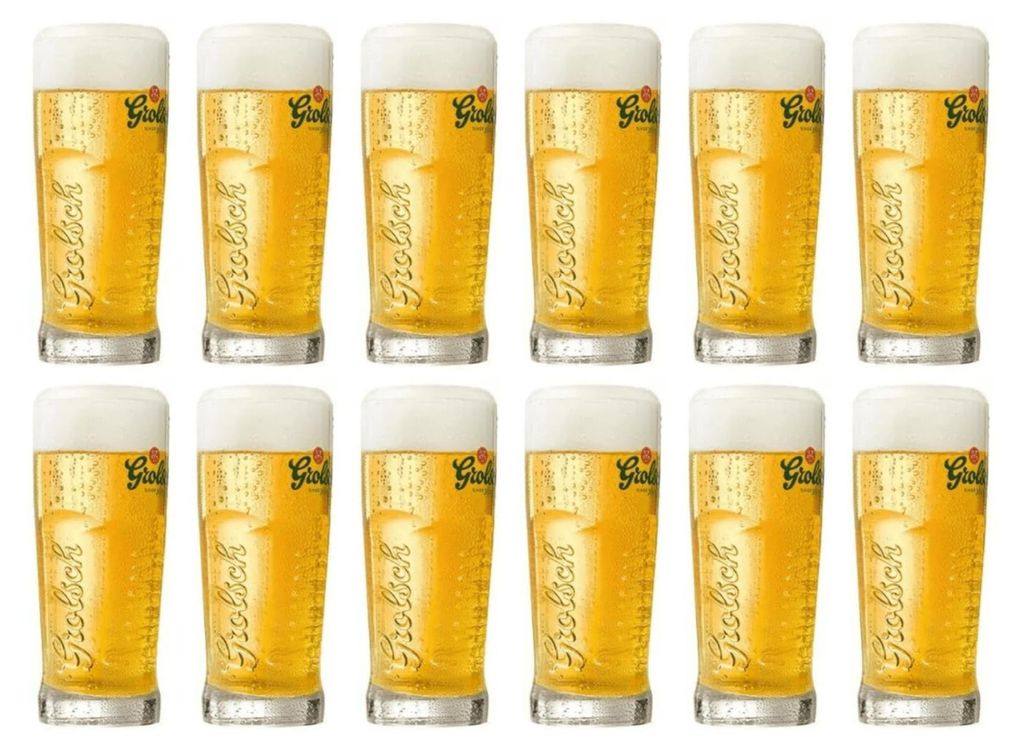 12er-Set Grolsch Master Biergläser 25 cl, neu und original Produktbild 