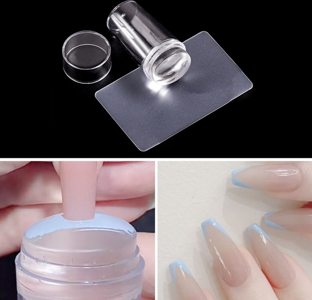 Finger Angel Nail Art Stempel-Set – 10 Stempelplatten + Transparenter Stempel & Schaber