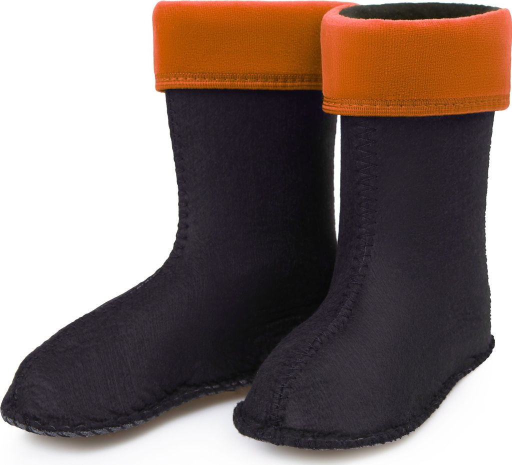 Ladeheid Kinder Mädchen Jungen Wärmende Stiefelsocken für Gummistiefel Innenschuh für Modell LA-KL-EVA-Kids und KL050, KL045 (Orange, 34 EU)
