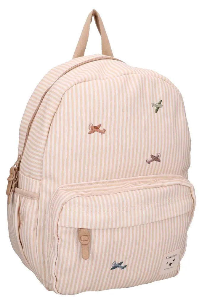 Sac à dos enfants Kidzroom Nostalgia Avions beige - Cartable vintage