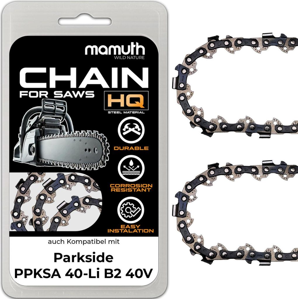2x Łańcuch pilarki 40cm 1,1mm 3,8" 57TG do Parkside PPKSA Zdjęcie produktu 