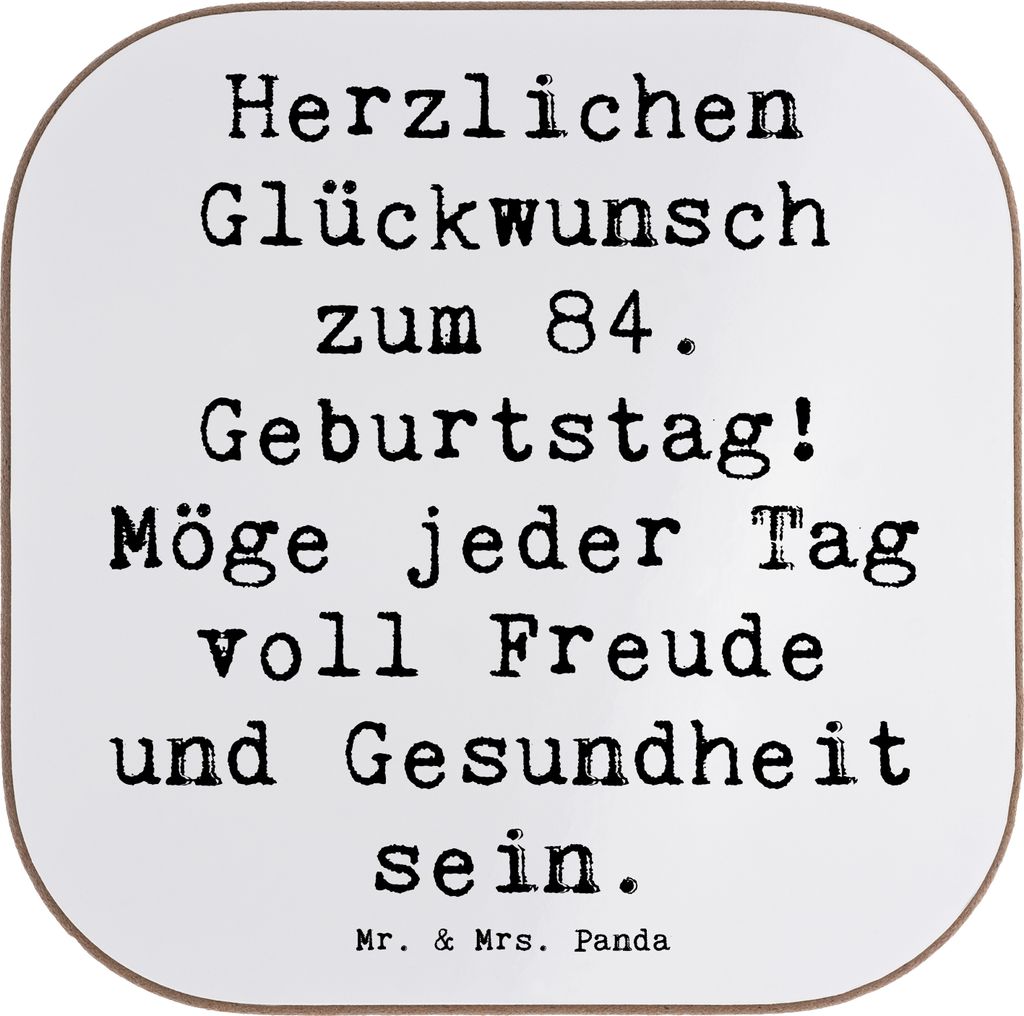 Mr. & Mrs. Panda Tassenuntersetzer Spruch 84. Geburtstag - Produktbild 