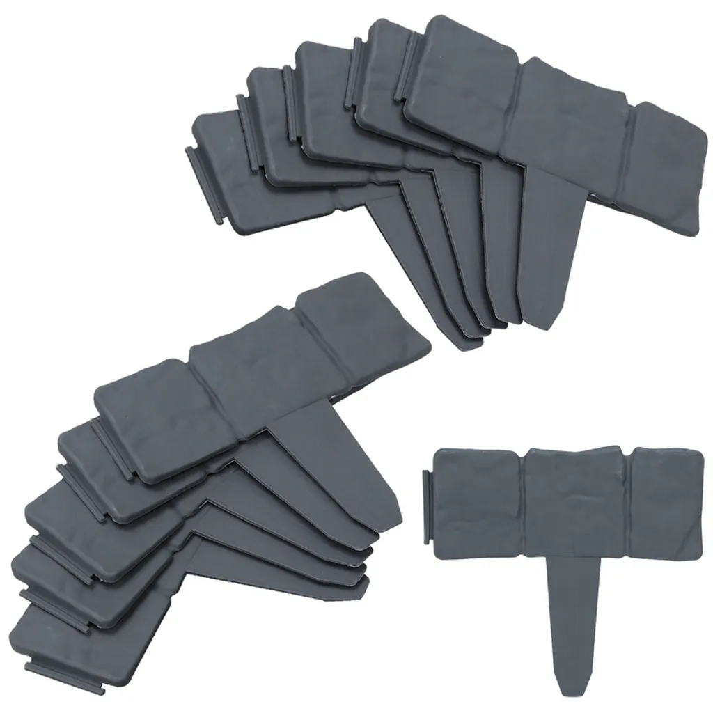 EINFEBEN 20 Bordures de Pelouse Plastique 2.5m Aspect Pierre Anthracite