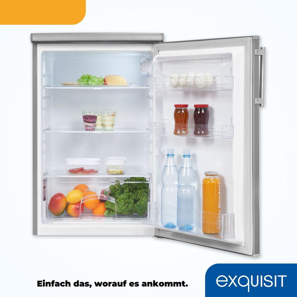 Exquisit Vollraumkühlschrank KS16-V-H-040E inoxlook | Produktbild 5