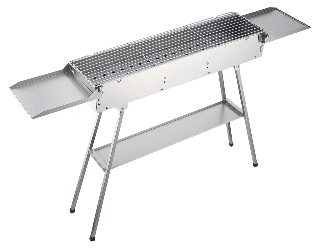 Barbecue portable pliable facile à nettoyer avec grand bac à cendres