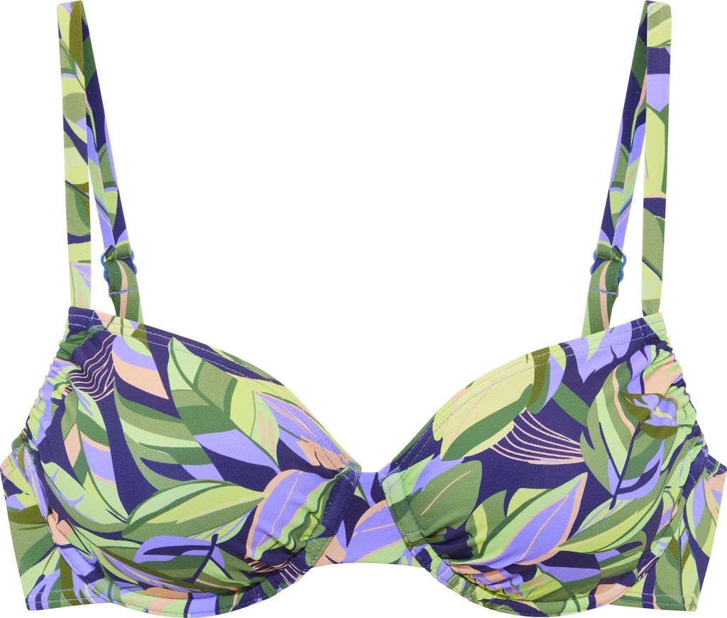 s.Oliver Bügel-Bikini-Top Avin grün-blau bedruckt Größe 38 Cup F