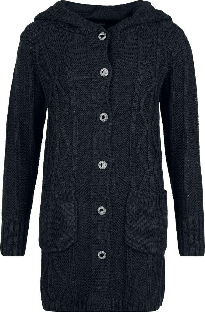 Black Premium by EMP Damen schwarzer Cardigan mit aufgesetzten Taschen M