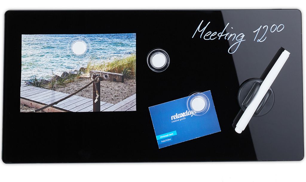 Relaxdays Magnetisch bord, beschrijfbaar, inclusief 3 Productafbeelding 