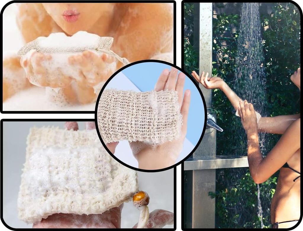 3 Stück Duschseifenbeutel mit Netz für das Aufschäumen von Gesichtsreinigung - feste Duschgel - Seife - feste Shampoo - Aufbewahrung
